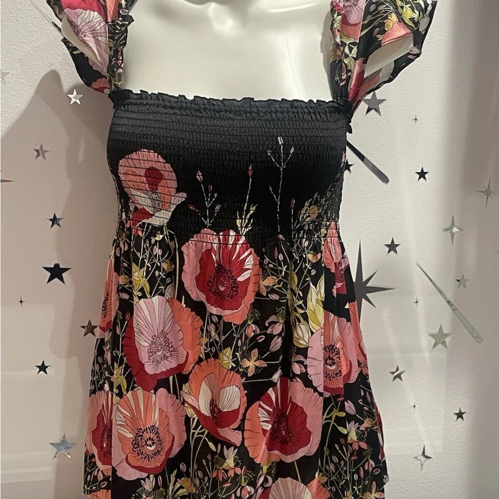 Guess Jeans Silk Shirred Babydoll Top Y2K